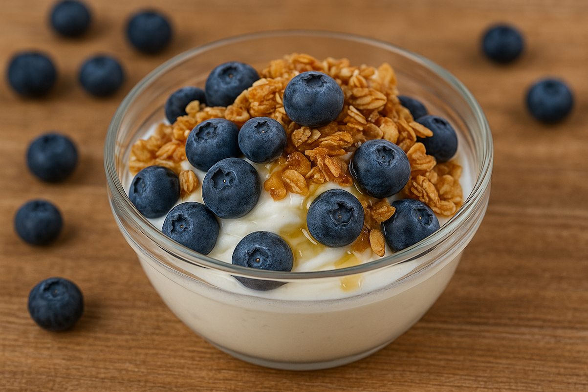 yogur helado arándanos granola