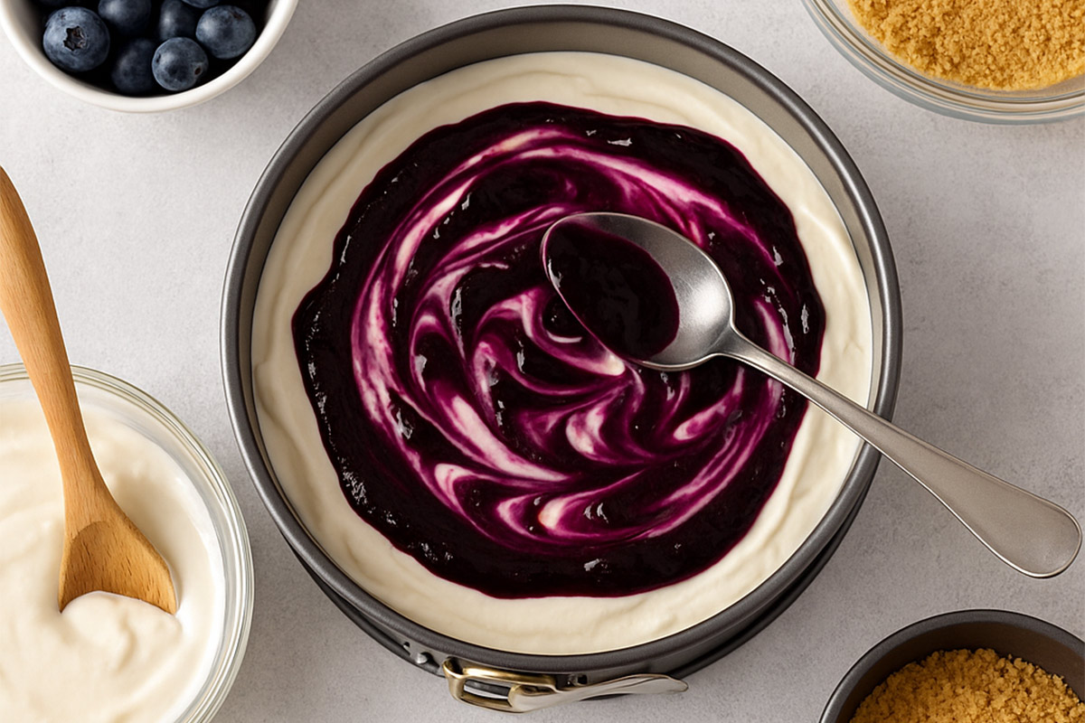 Cheesecake de arándanos sin horno