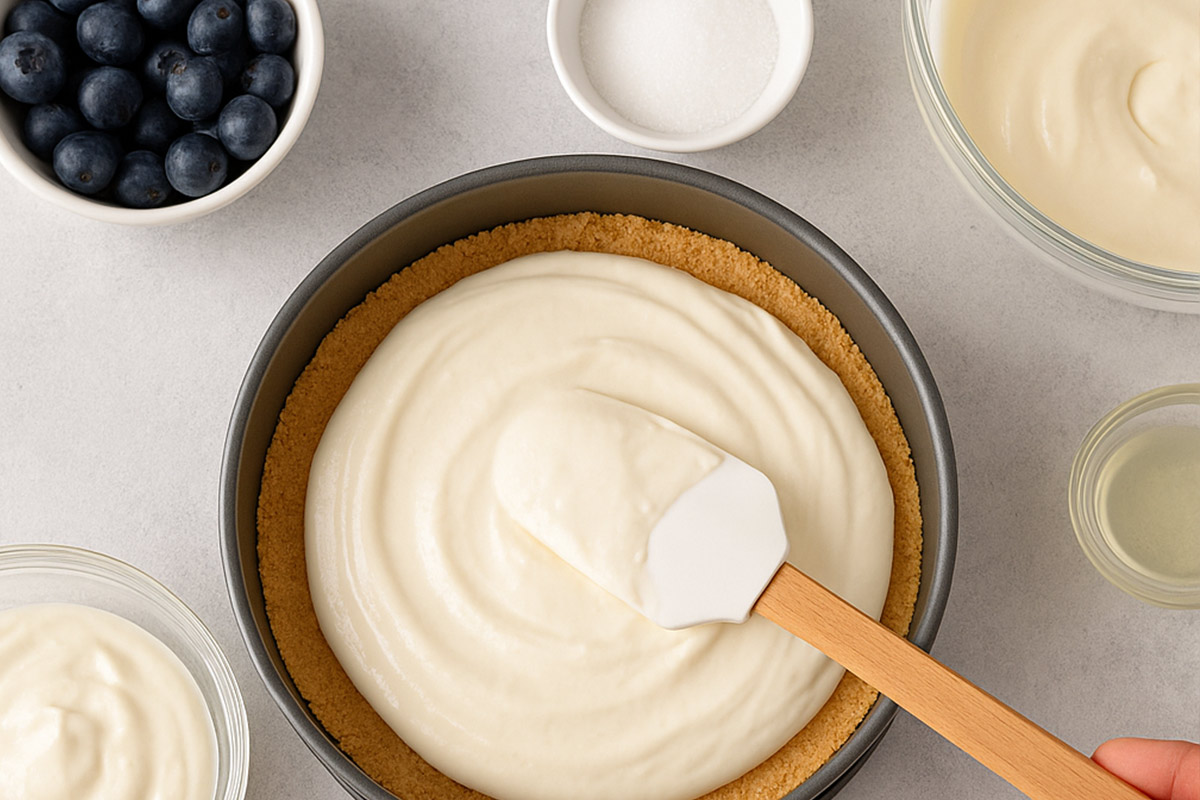 Cheesecake de arándanos sin horno