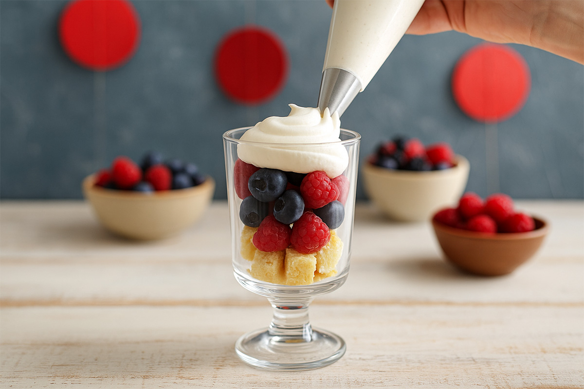 Trifle navideño de frutos rojos