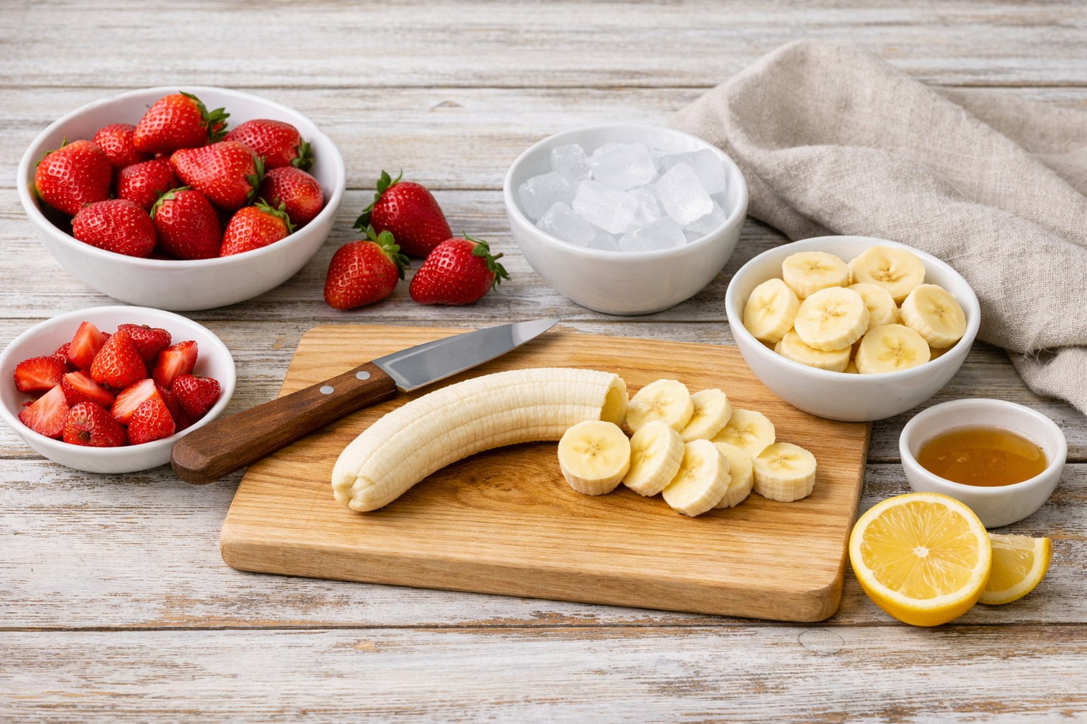 Smoothie de fresa y plátano