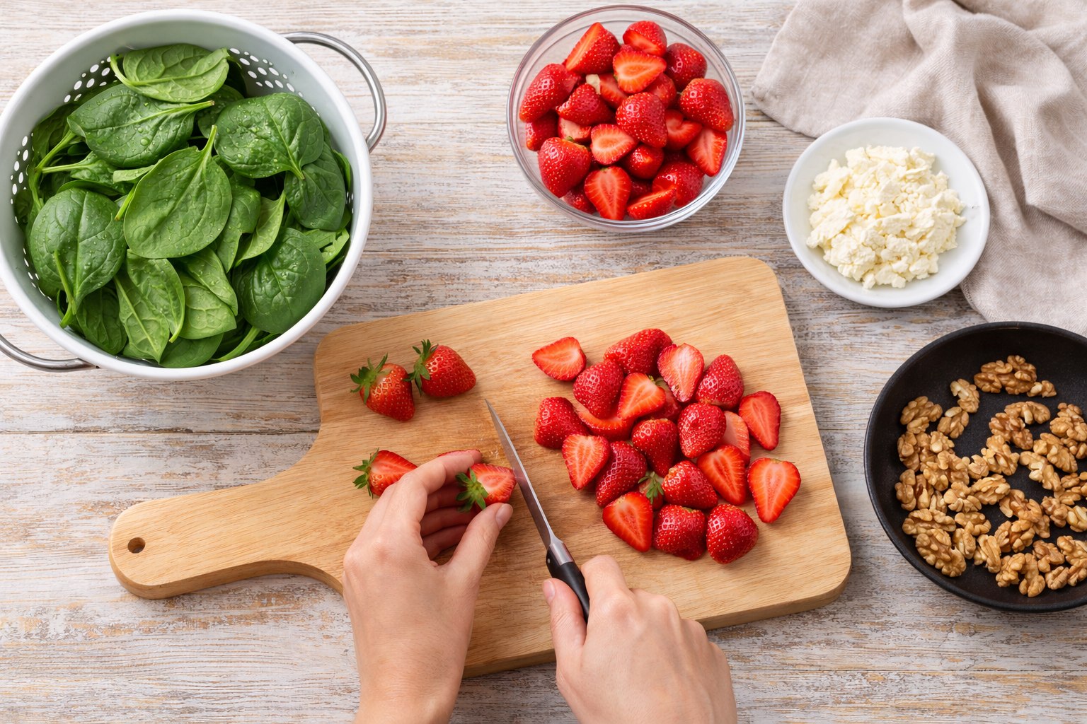 ensalada de espinacas y fresas