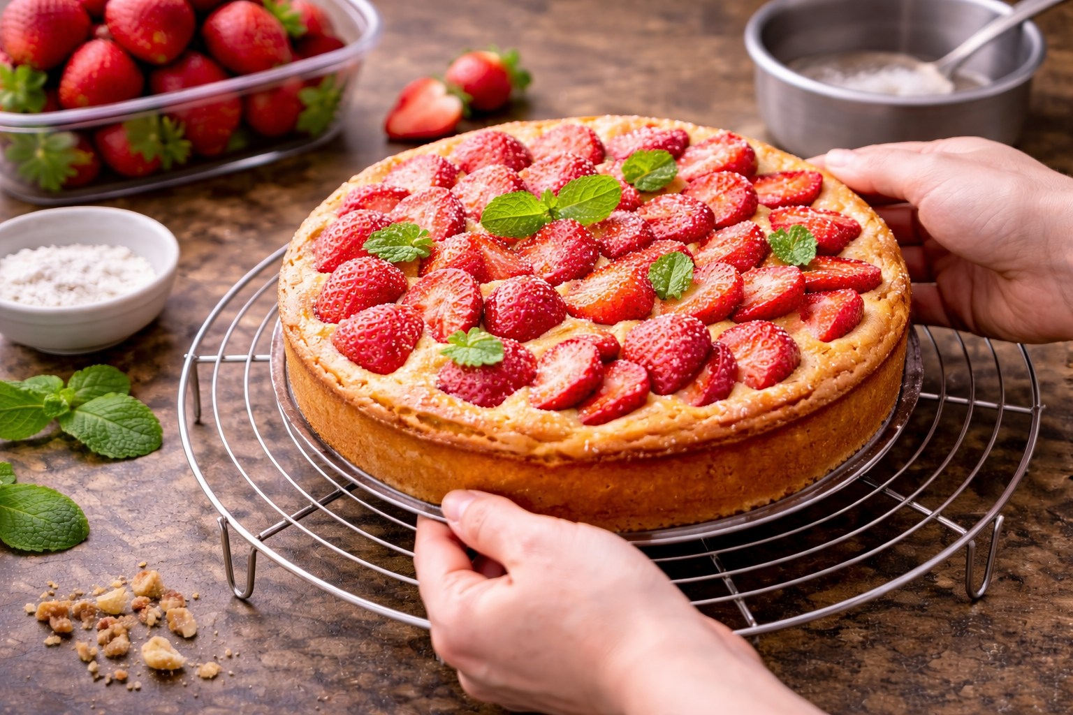 tarta de fresa y yogur