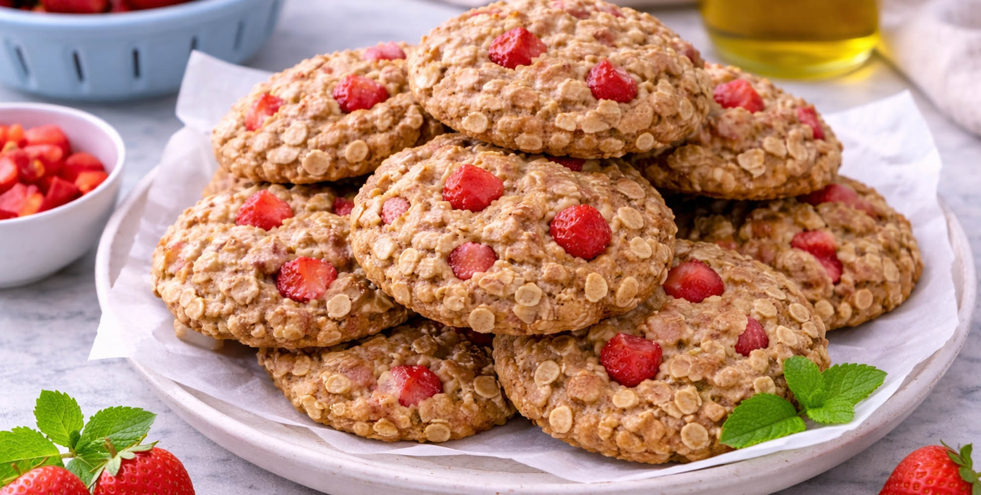 galletas avena y fresas