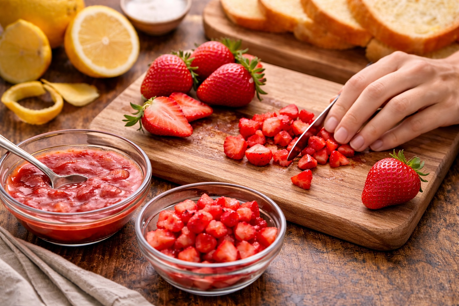 torrijas de primavera con fresas