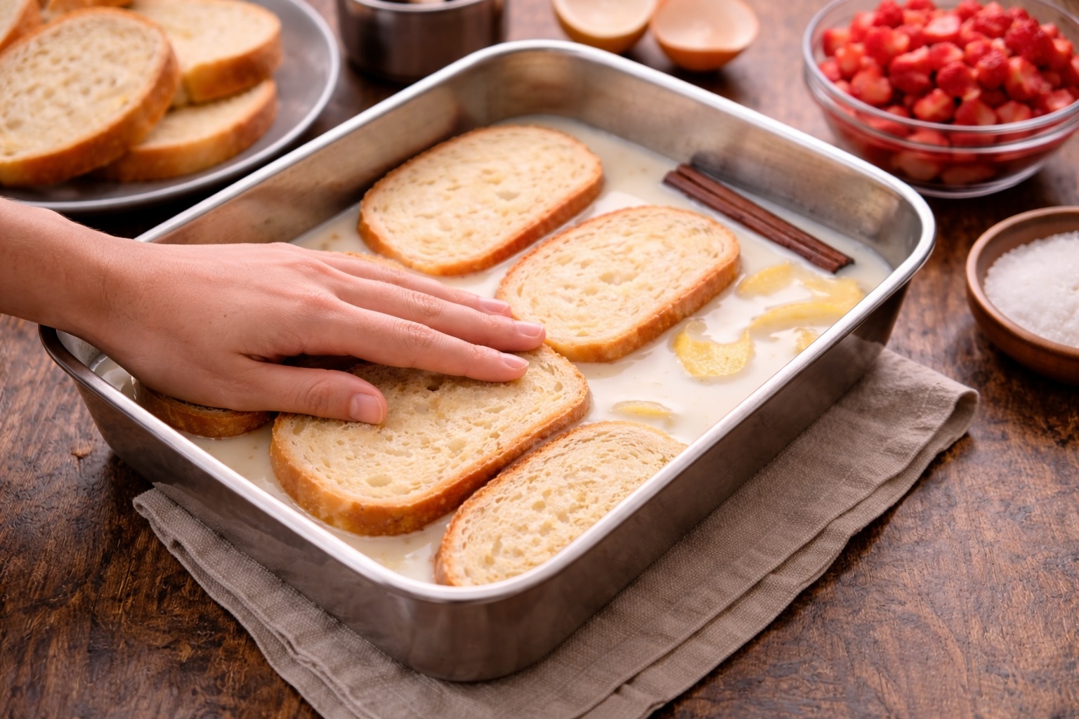 torrijas de primavera con fresas