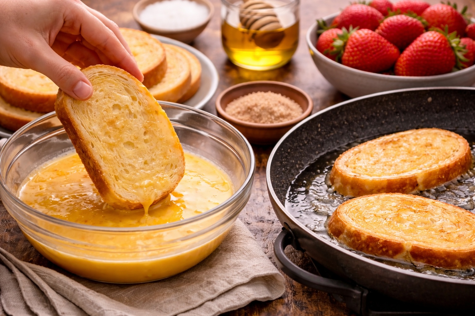 torrijas de primavera con fresas