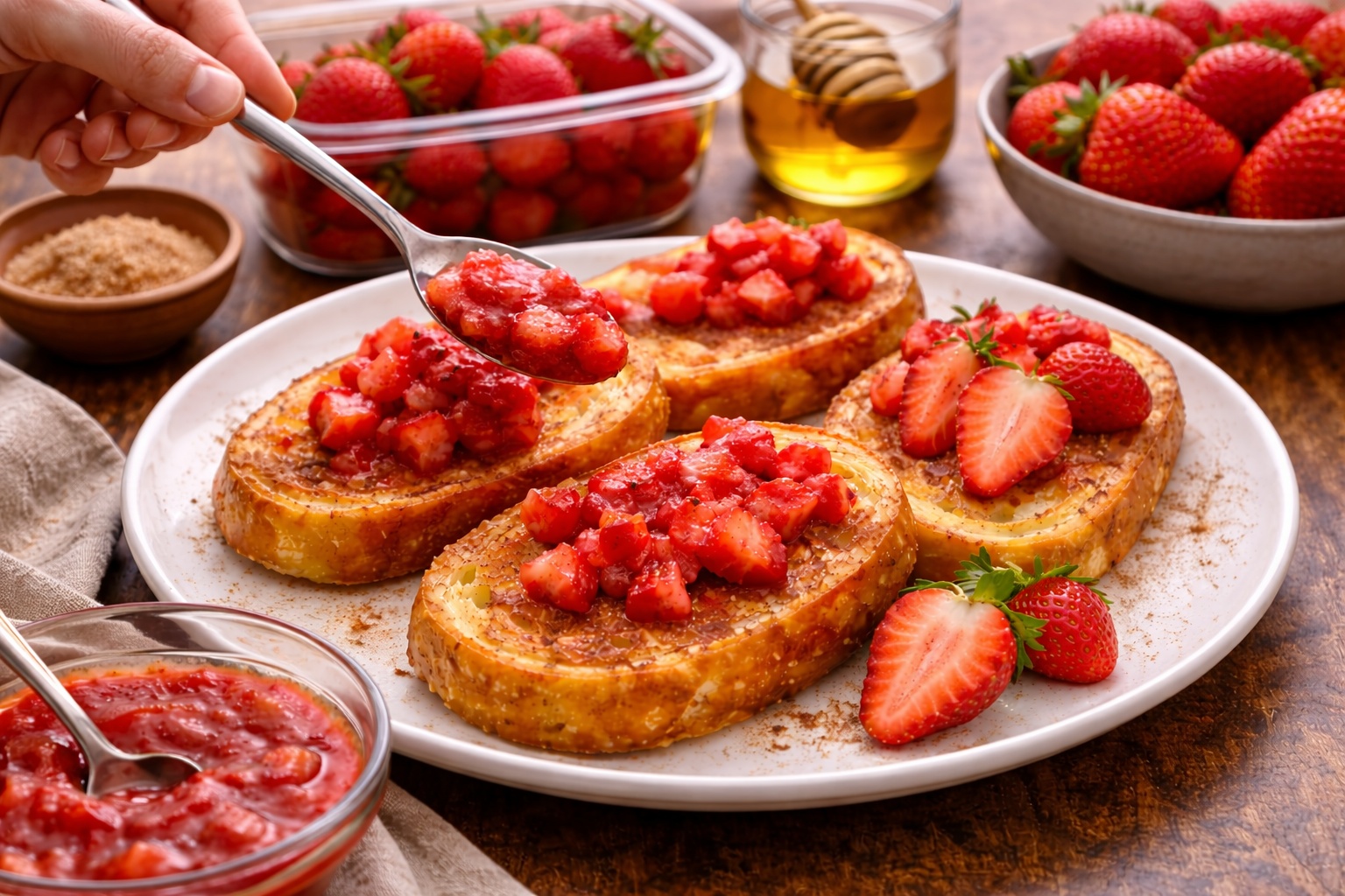 torrijas de primavera con fresas