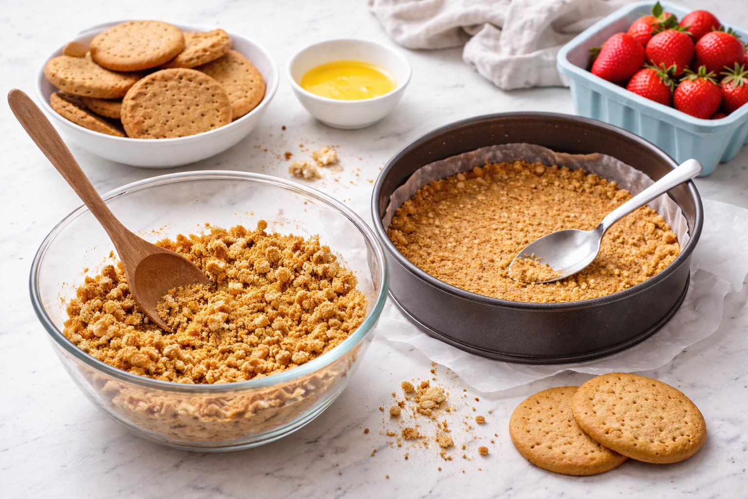 cheesecake de fresa sin horno