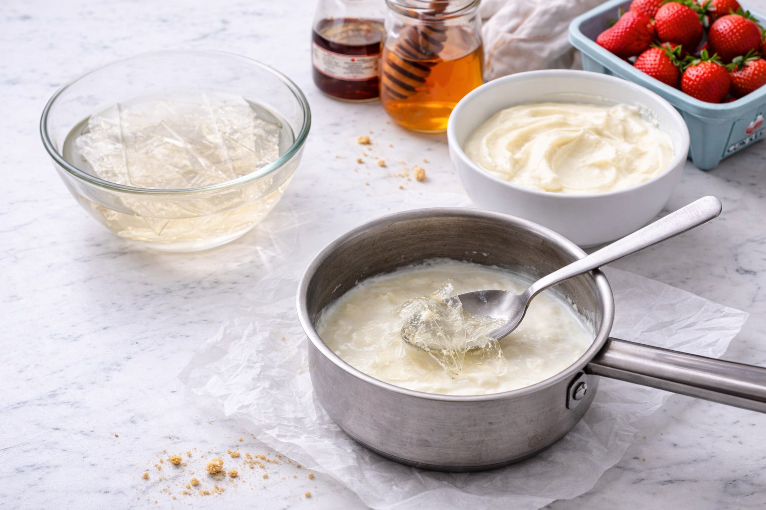 cheesecake de fresa sin horno