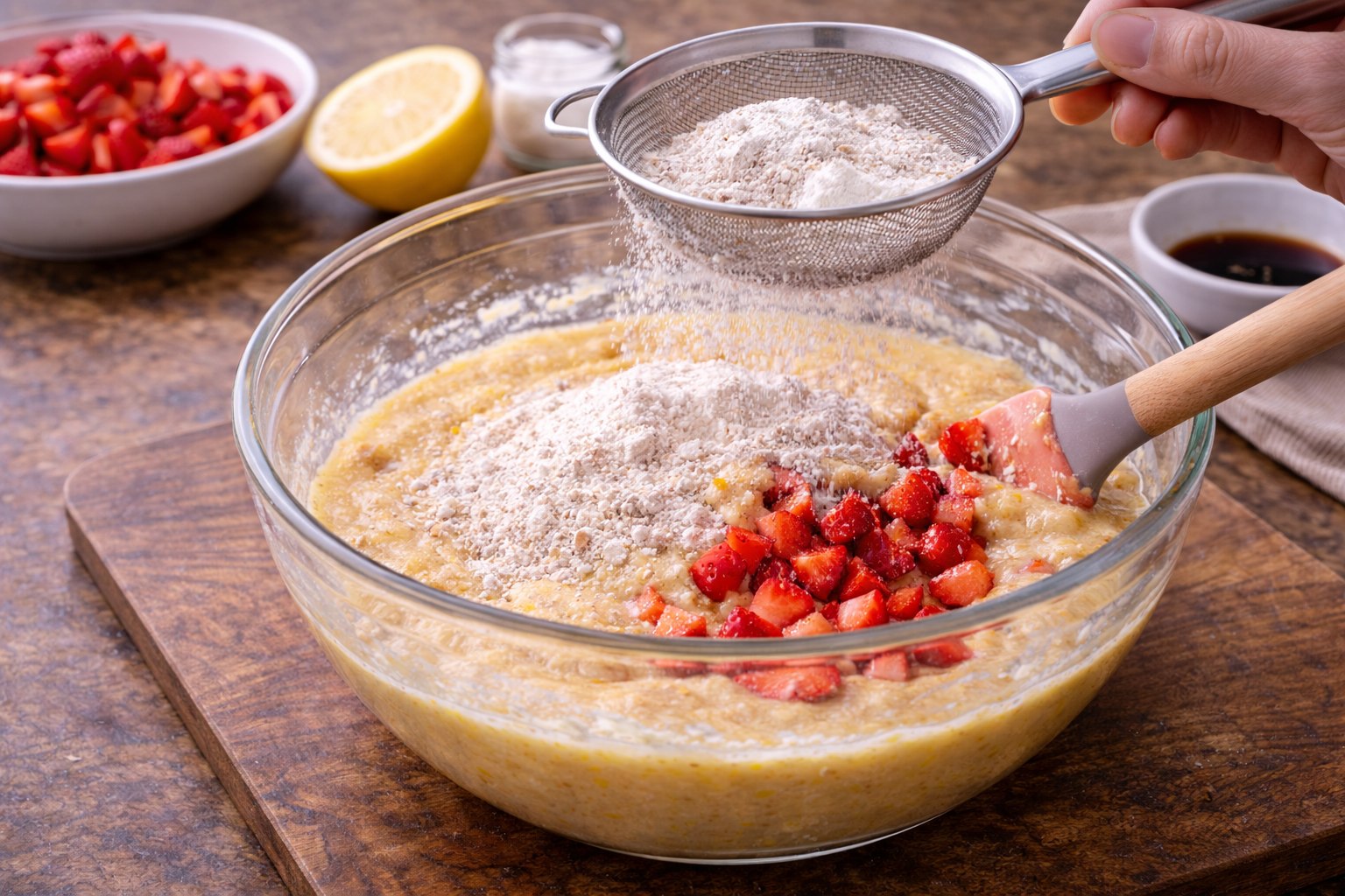 bizcocho integral de fresa y limón