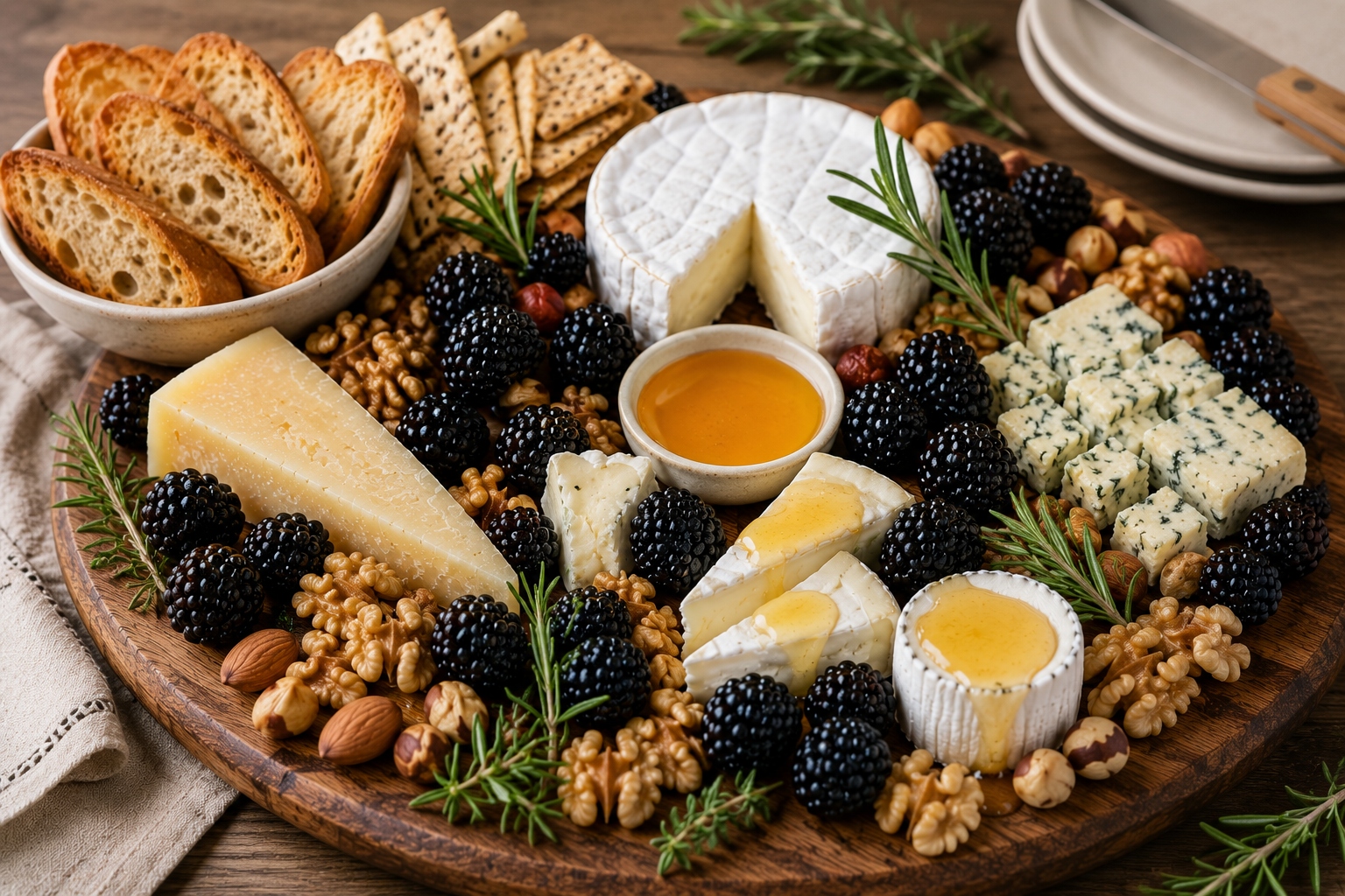 tabla de quesos con moras