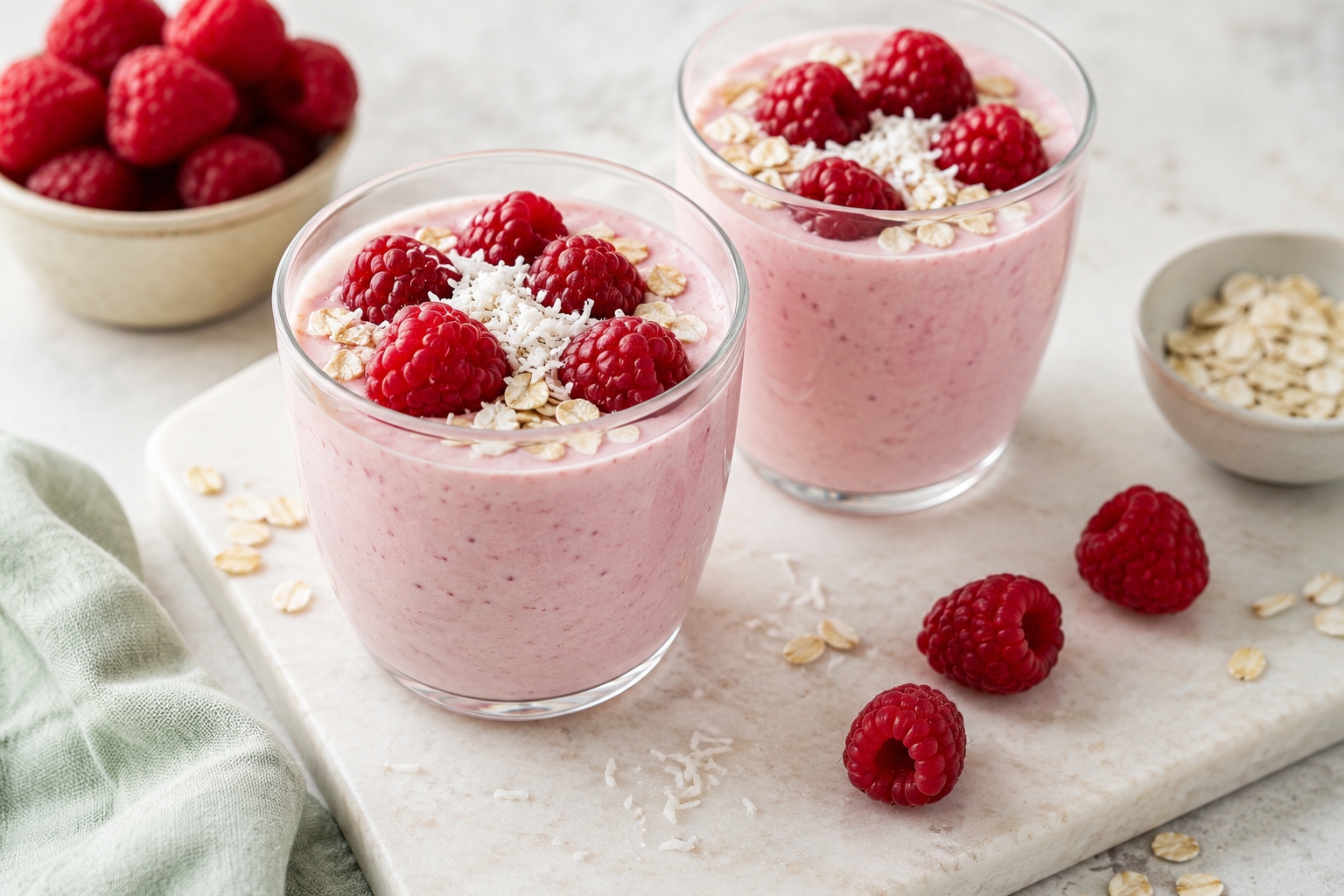 yogur batido con frambuesas