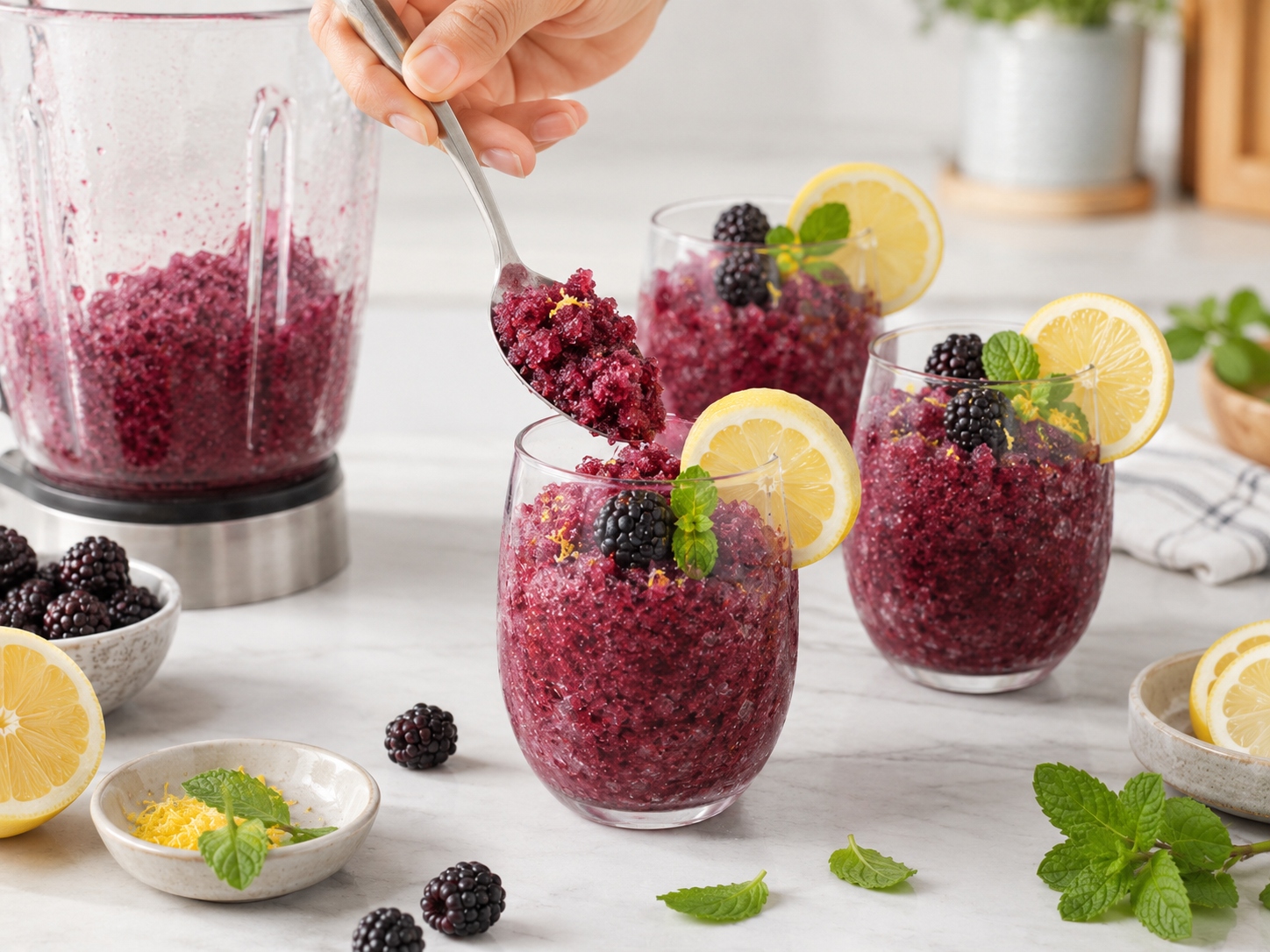 granizado de moras y limón