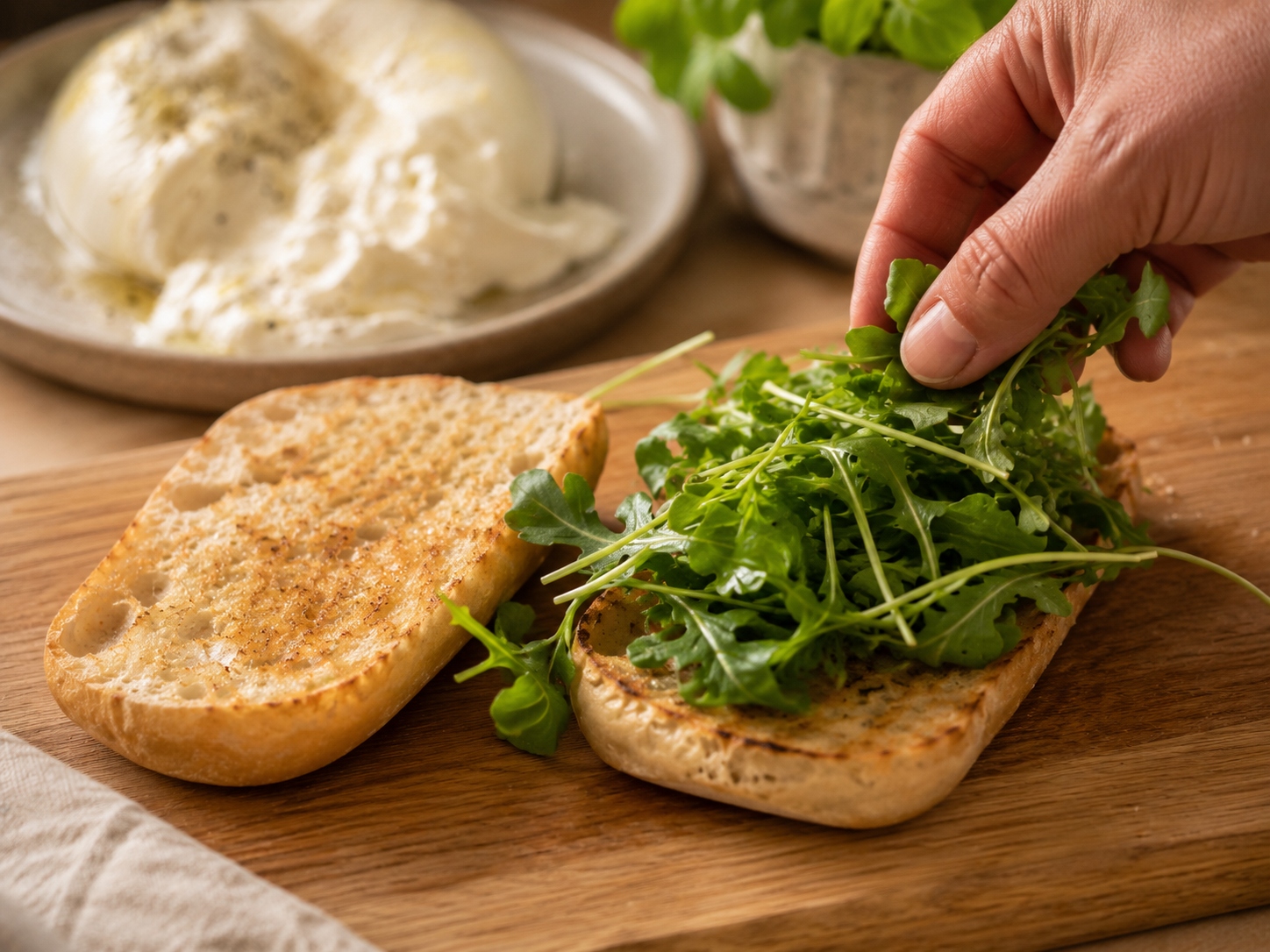 bocadillo gourmet de burrata mortadela y frambuesas
