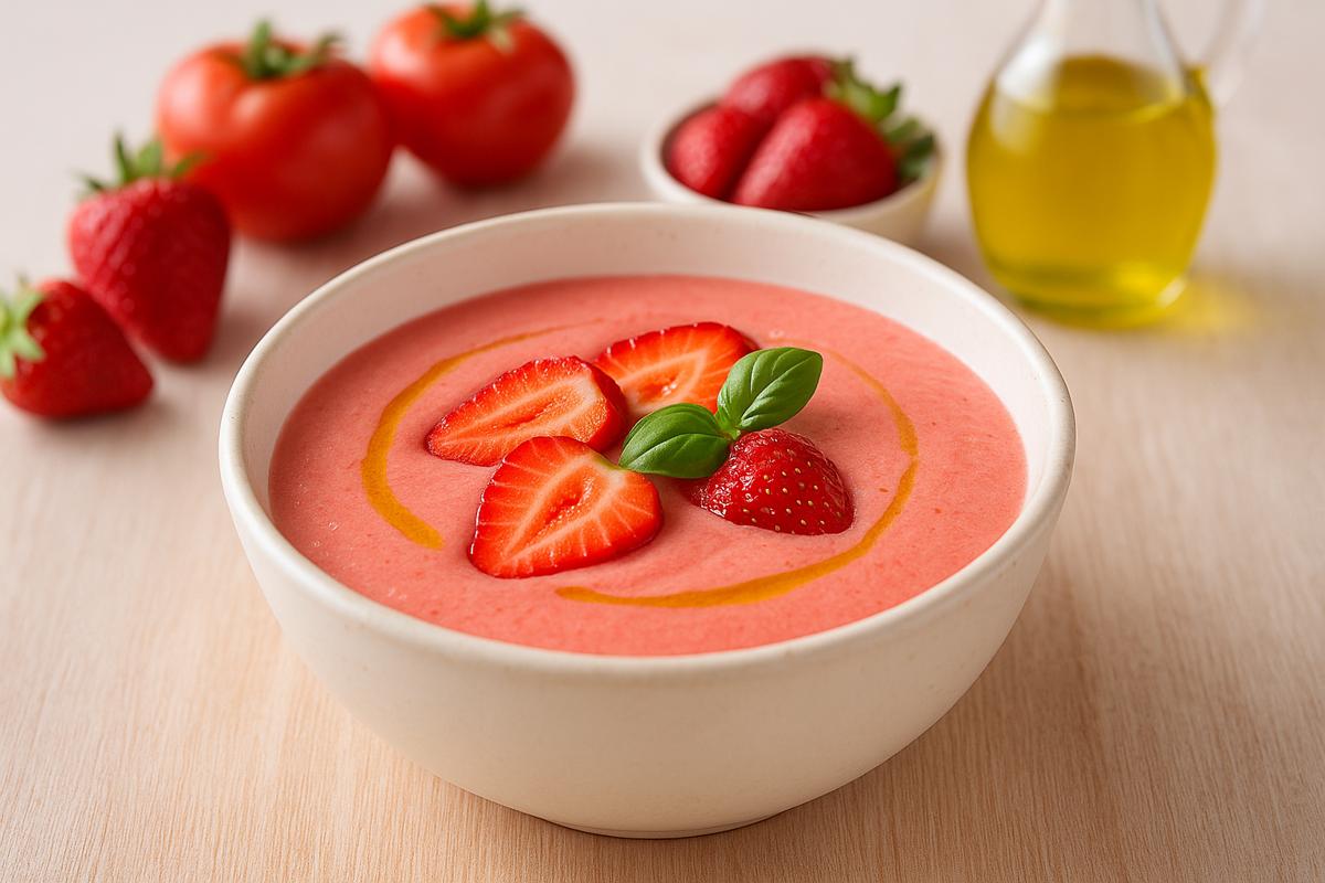 Salmorejo de fresas Cuna de platero
