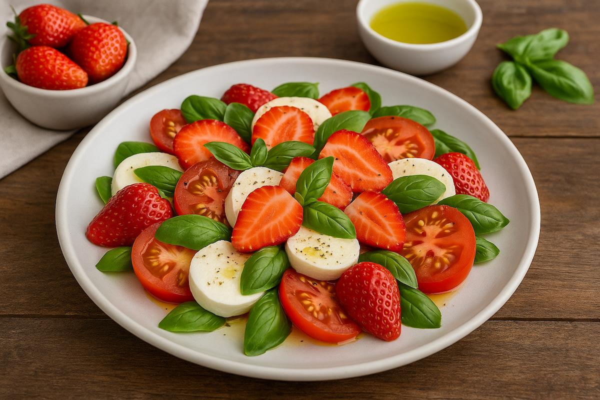 ensalada caprese fresas