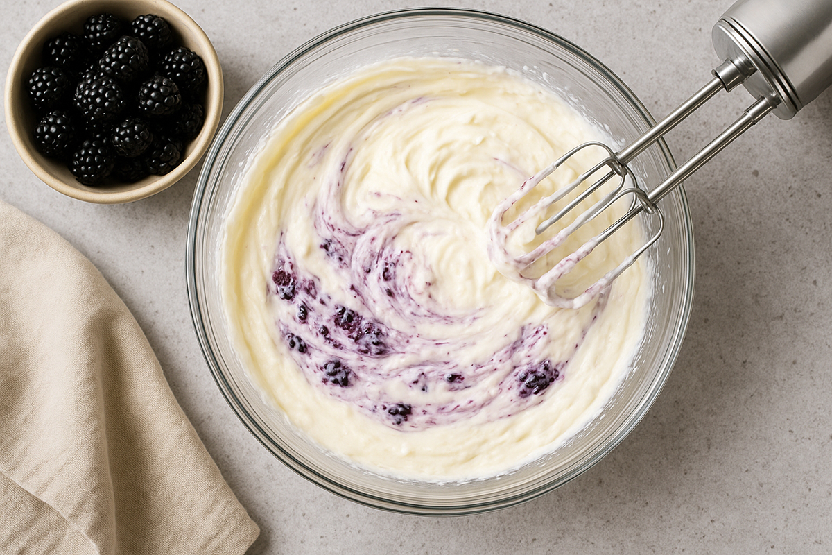 tarta fría de queso y moras
