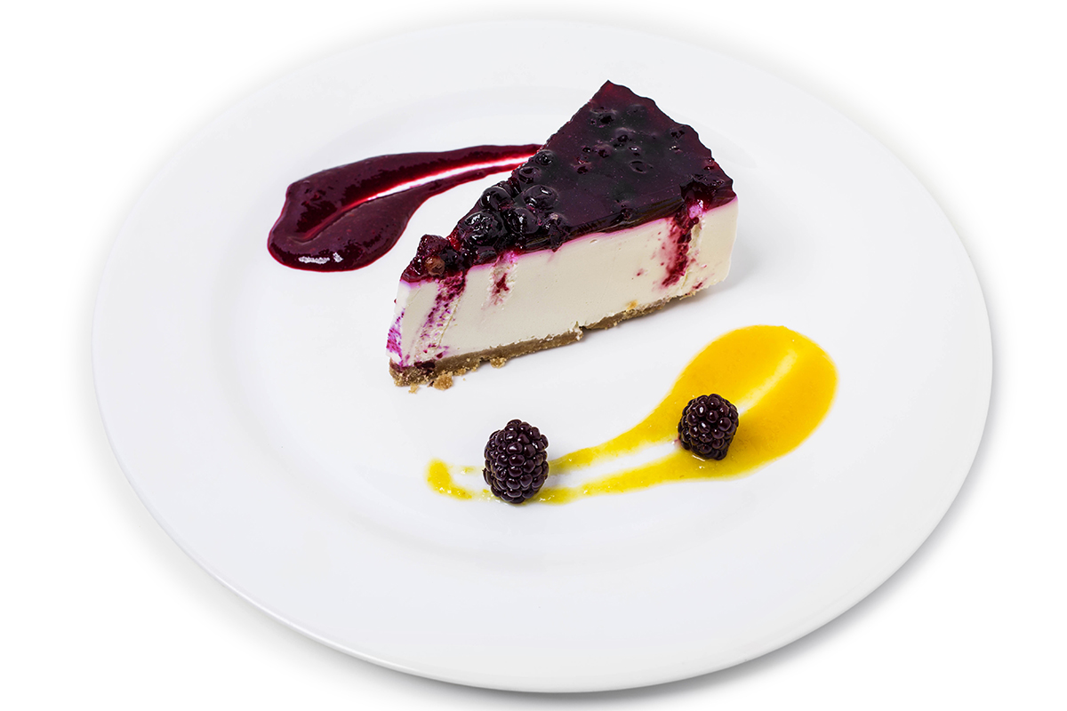 tarta fría de queso y moras