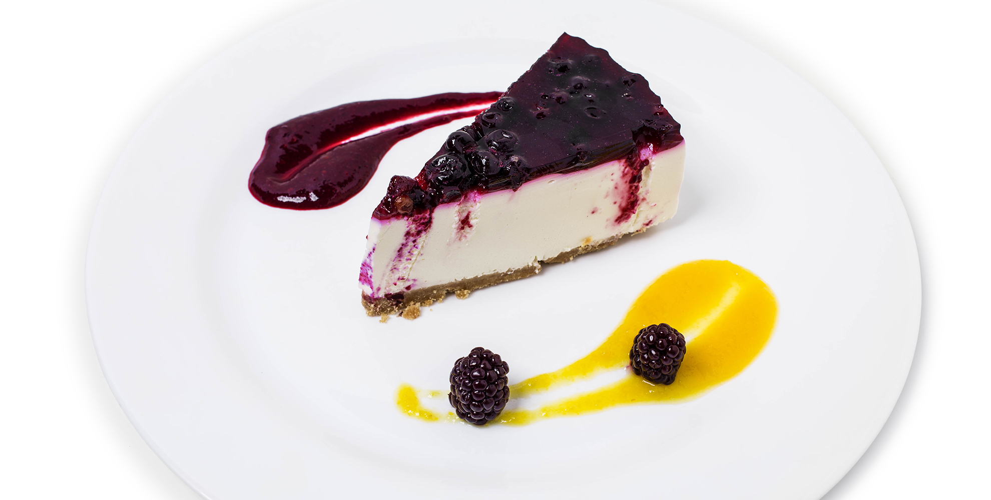 tarta fría de queso y moras