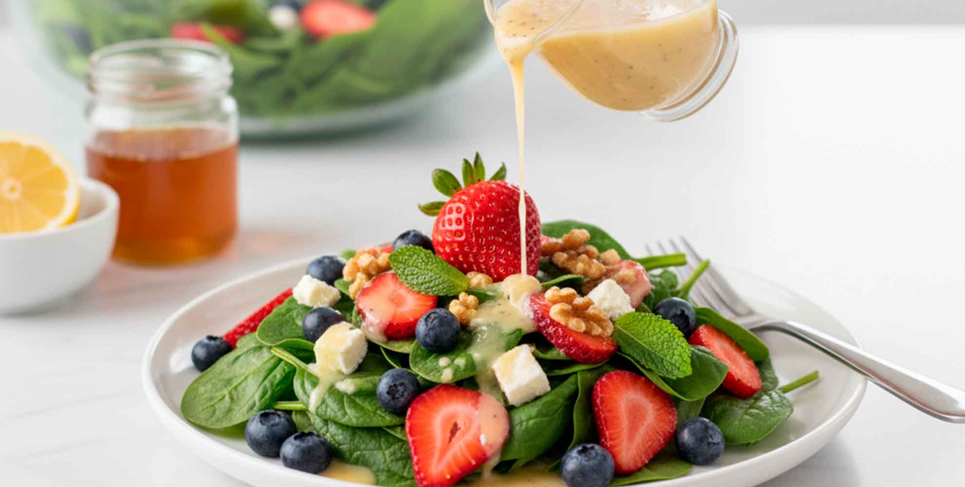Portada espinacas con fresas y arandanos
