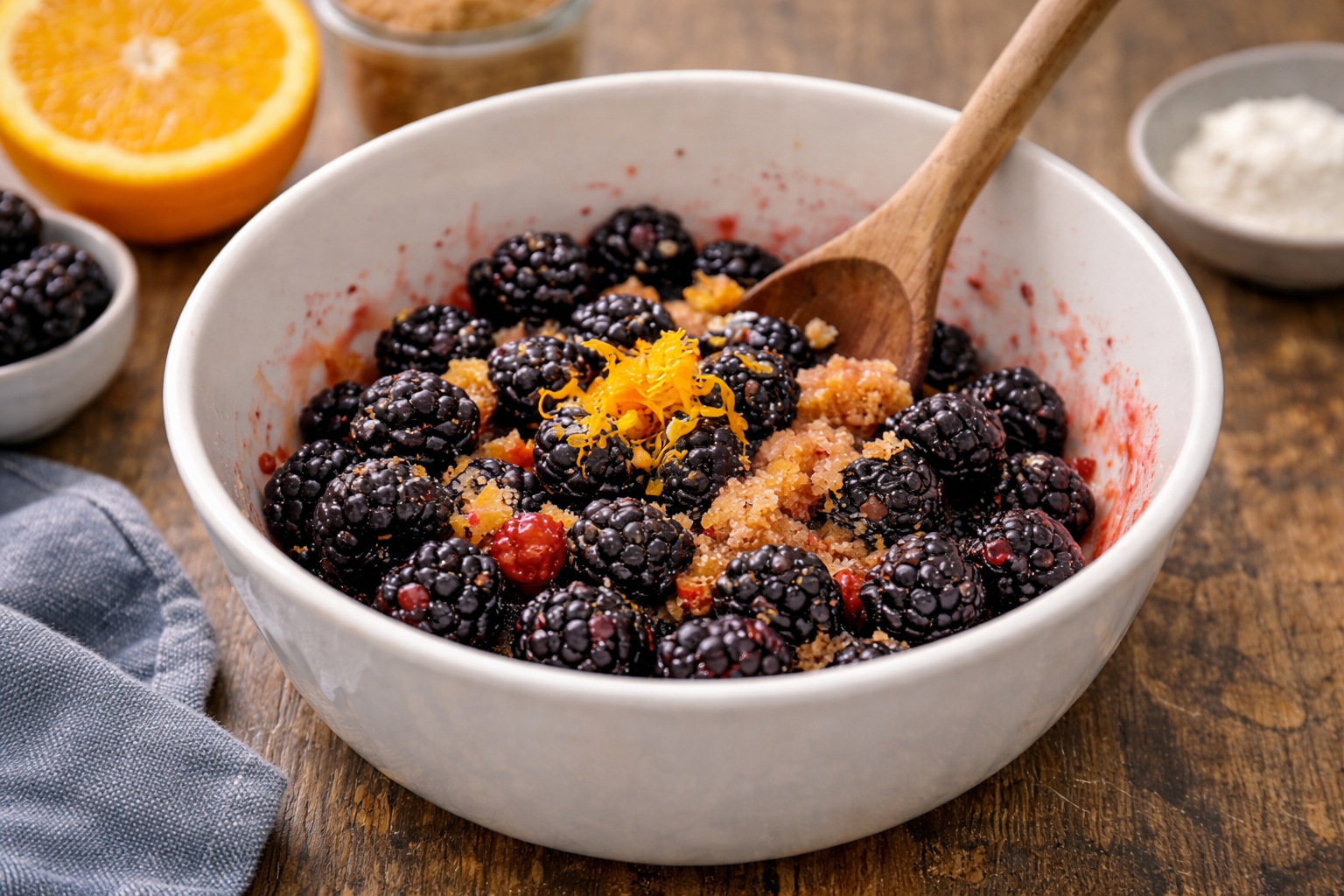 crumble de moras con almendra