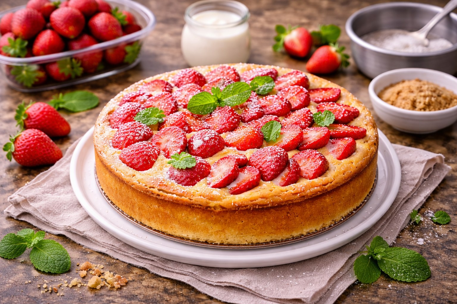 tarta de fresa y yogur