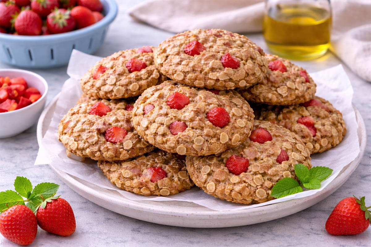 galletas avena y fresas