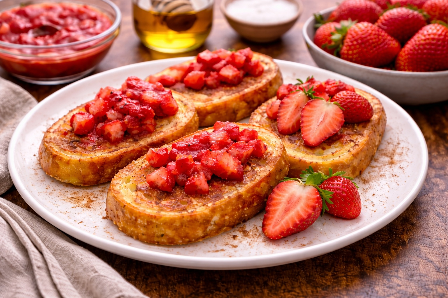 torrijas de primavera con fresas