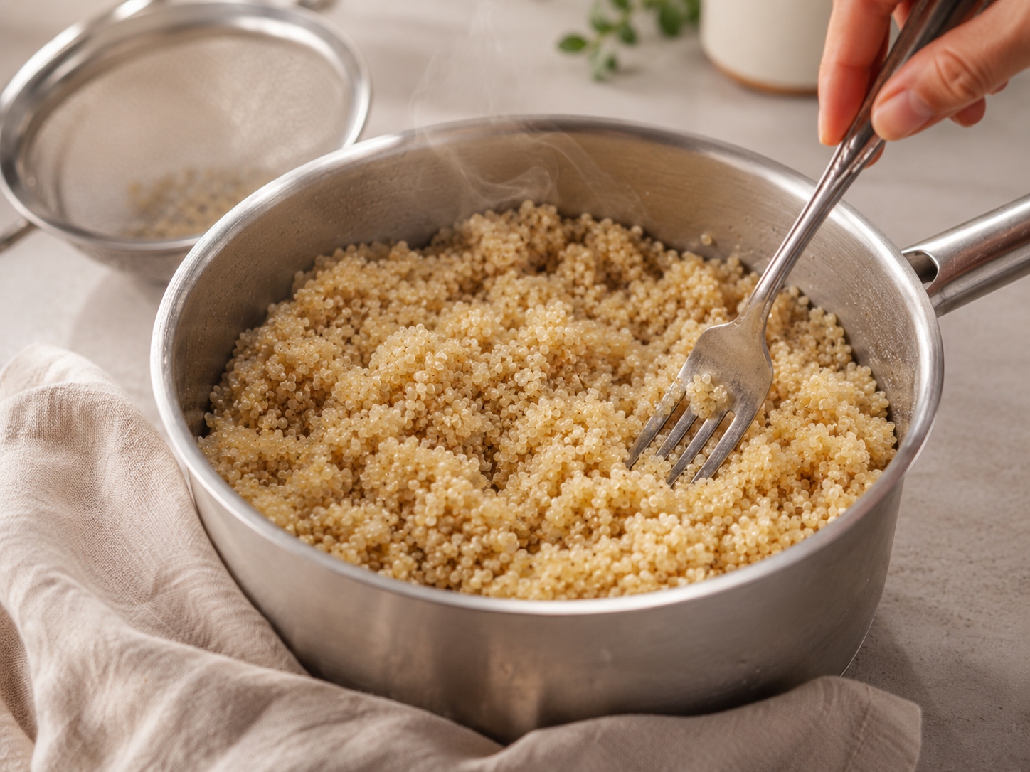 Ensalada templada de boniato quinoa y frambuesas
