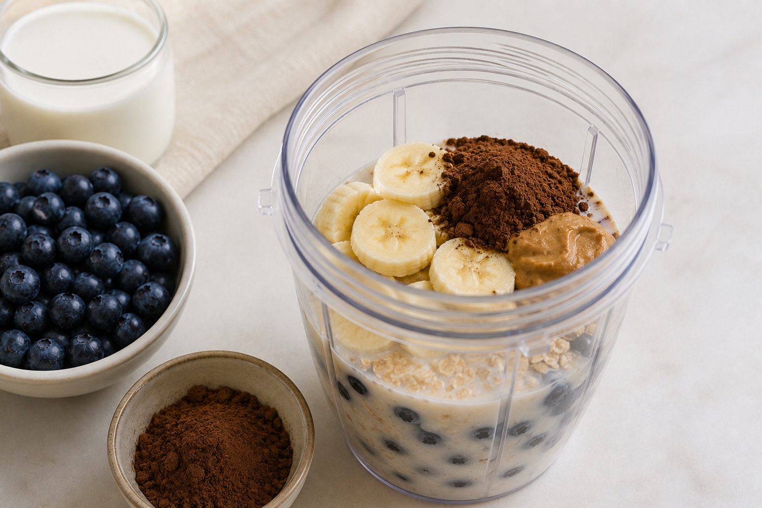 smoothie energético de arándanos
