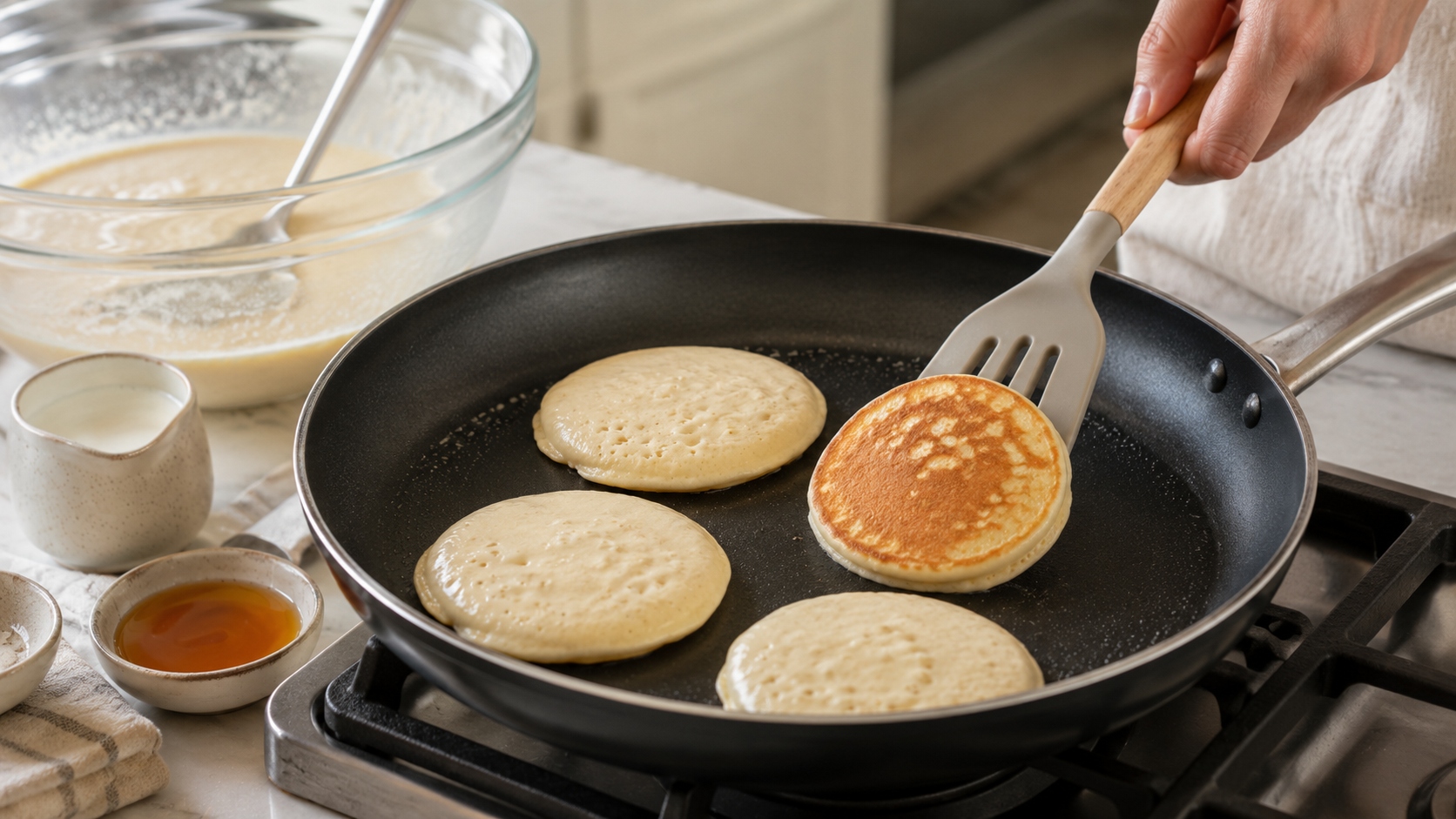 tortitas con compota templada de frambuesas
