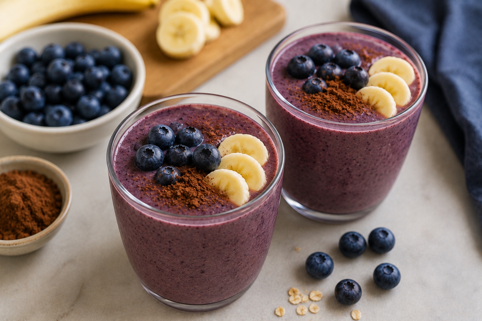 smoothie energético de arándanos