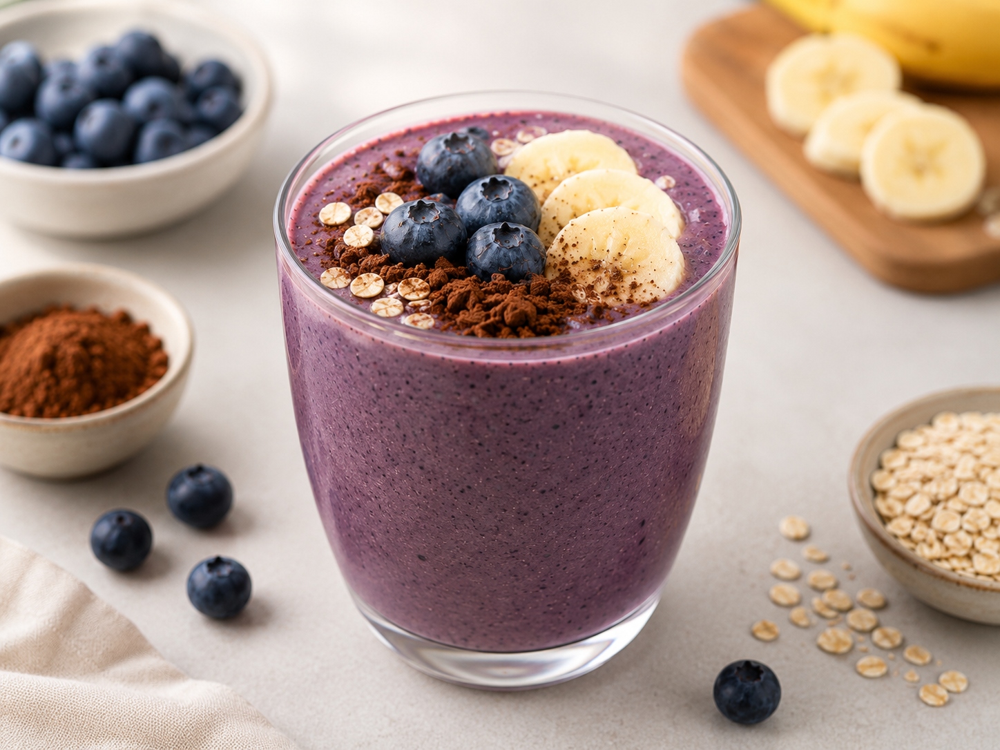smoothie energético de arándanos