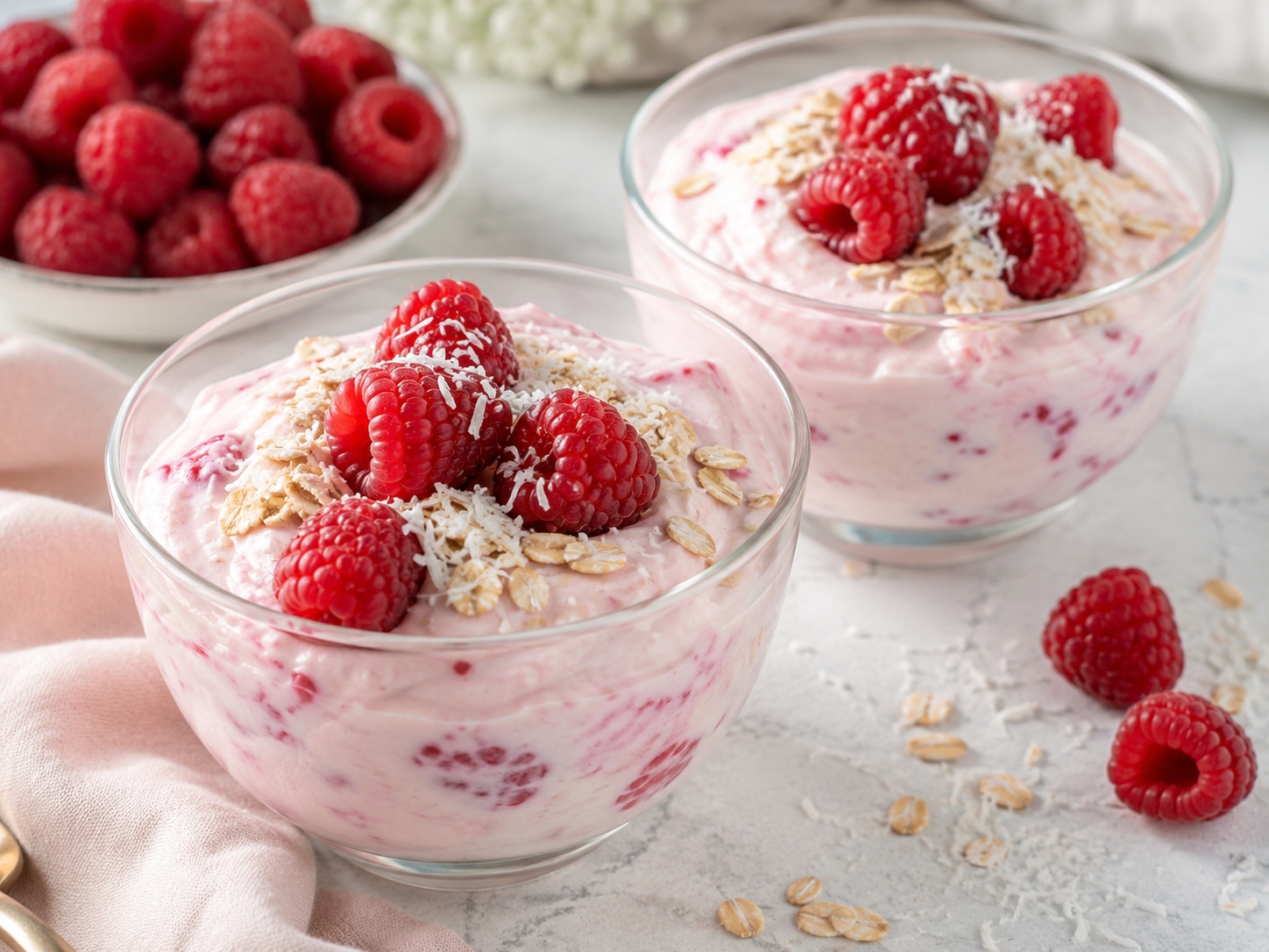 yogur batido con frambuesas