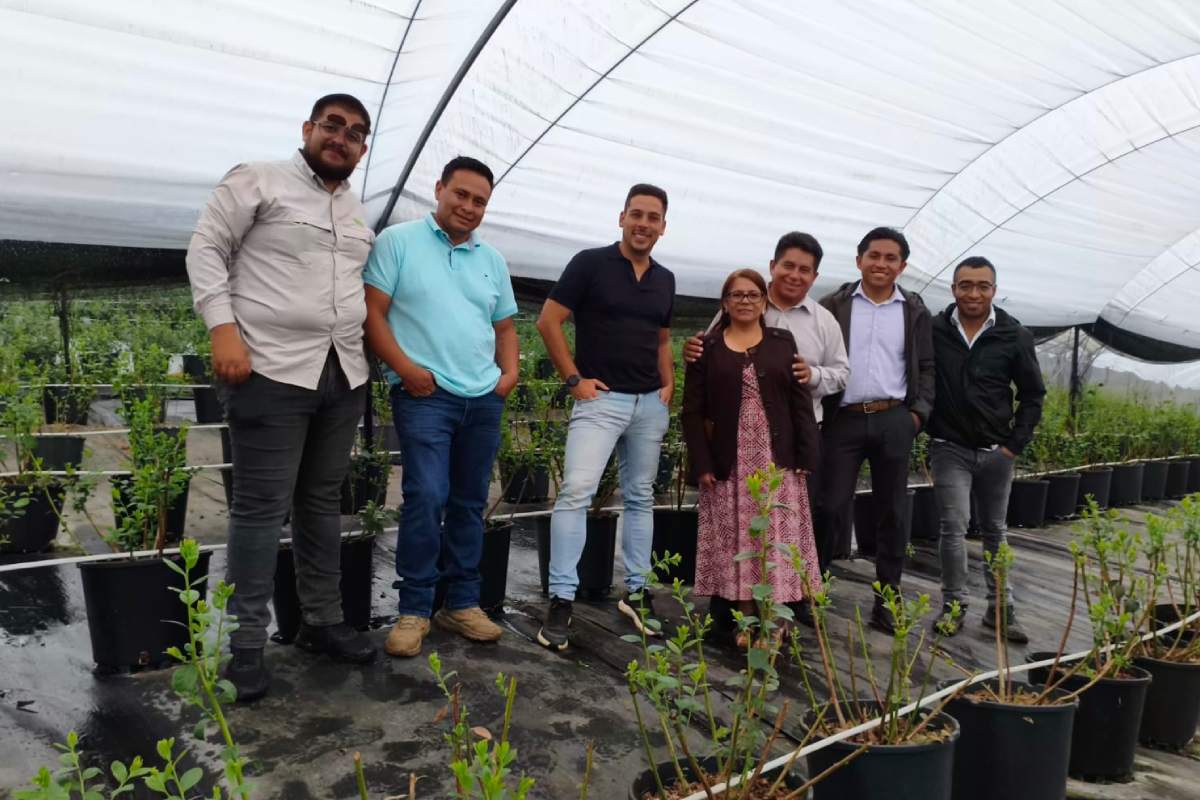 Equipo de Cuna de Platero durante la visita técnica a México para conocer la evolución de la variedad Cupla de arándano